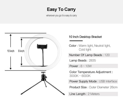 Aro de Luz LED para Selfies con Efecto Beautificador - Image 9