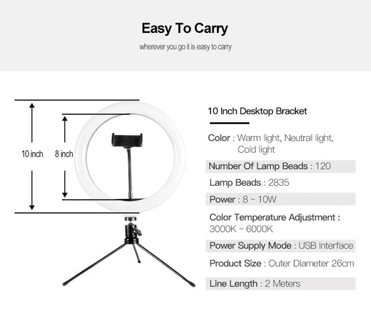 Aro de Luz LED para Selfies con Efecto Beautificador - Image 9
