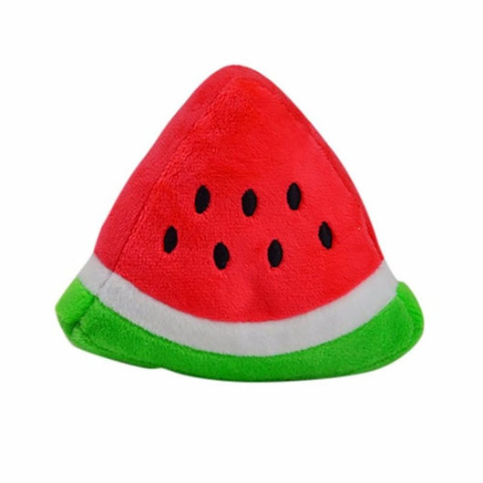 Purple plush eggplant pet toy with a green stem and an embroidered happy face, designed for dogs and cats. - Image 35