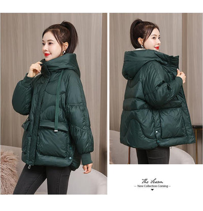 Chaqueta Corta Abrigada Oversize para Mujer Talla Grande - Image 9