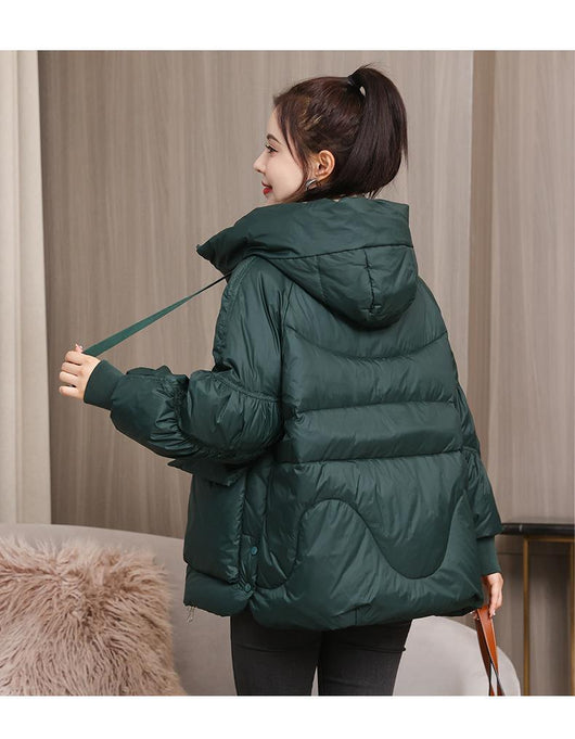 Chaqueta Corta Abrigada Oversize para Mujer Talla Grande - Image 10