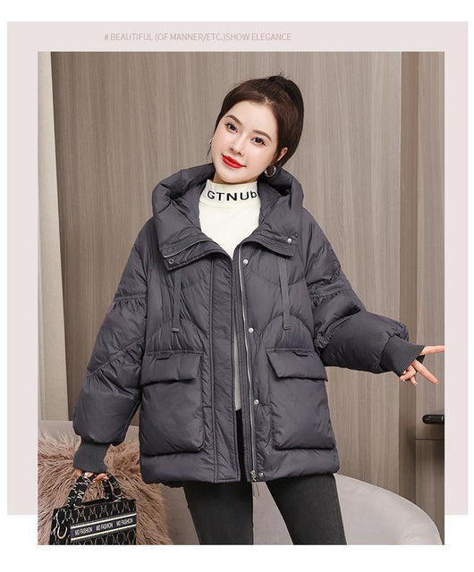 Chaqueta Corta Abrigada Oversize para Mujer Talla Grande - Image 11
