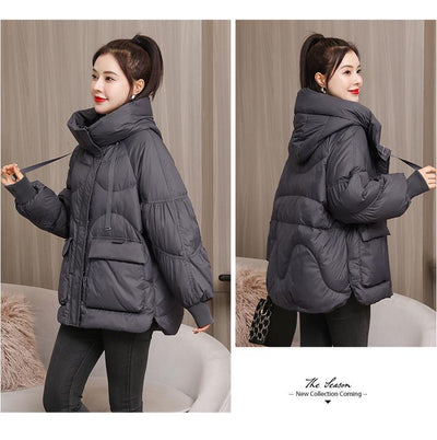 Chaqueta Corta Abrigada Oversize para Mujer Talla Grande - Image 13