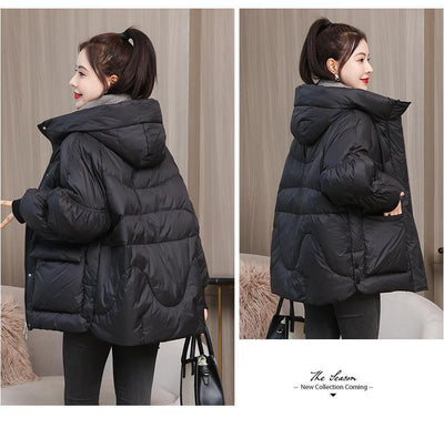 Chaqueta Corta Abrigada Oversize para Mujer Talla Grande - Image 17