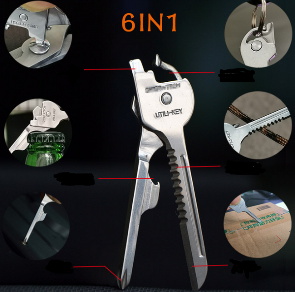 Navaja Multiusos 6 en 1 Plegable con Llave y Destornillador