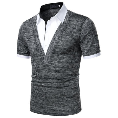 Playera Manga Corta para Hombre con Ribete Bicolor - Image 37