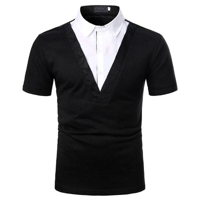 Playera Manga Corta para Hombre con Ribete Bicolor - Image 40