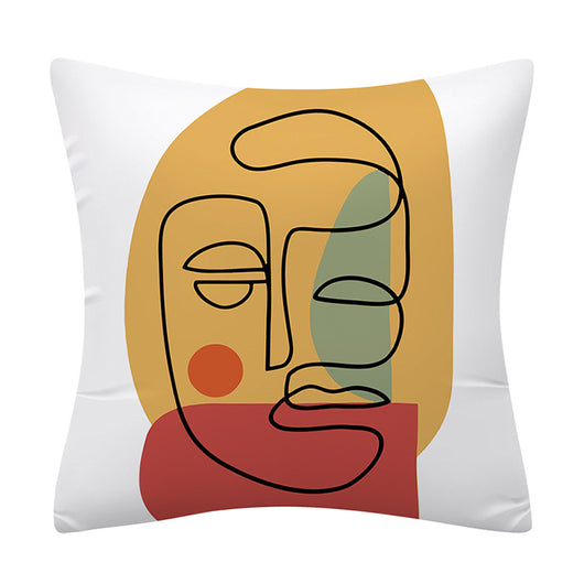 Funda de Almohada de Lino Minimalista Moderna con Arte Abstracto - Image 6