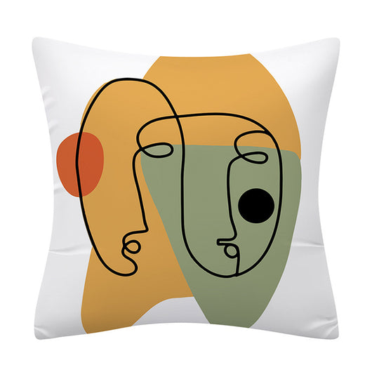 Funda de Almohada de Lino Minimalista Moderna con Arte Abstracto - Image 8