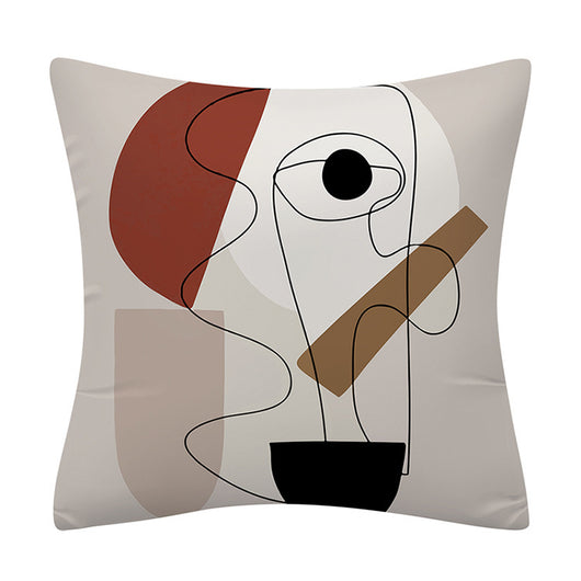 Funda de Almohada de Lino Minimalista Moderna con Arte Abstracto - Image 9