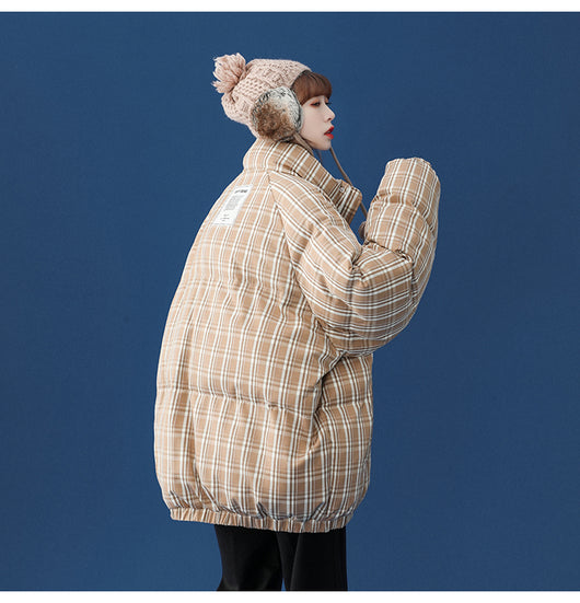 Abrigo Acolchado a Cuadros para Mujer - Chaqueta Corta Abrigadora - Image 9