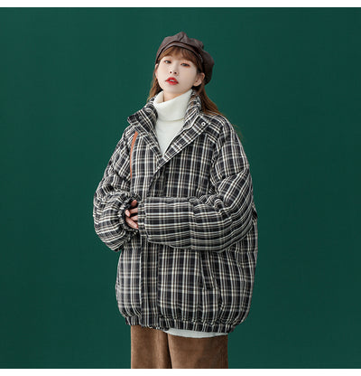 Abrigo Acolchado a Cuadros para Mujer - Chaqueta Corta Abrigadora - Image 14