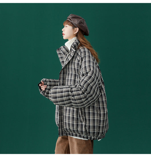 Abrigo Acolchado a Cuadros para Mujer - Chaqueta Corta Abrigadora - Image 16