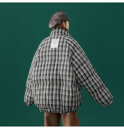 Abrigo Acolchado a Cuadros para Mujer - Chaqueta Corta Abrigadora - Image 19