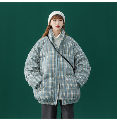 Abrigo Acolchado a Cuadros para Mujer - Chaqueta Corta Abrigadora - Image 21
