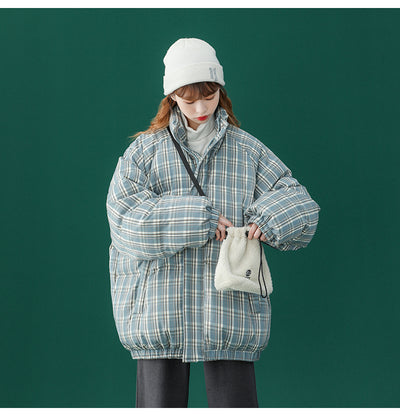 Abrigo Acolchado a Cuadros para Mujer - Chaqueta Corta Abrigadora - Image 22
