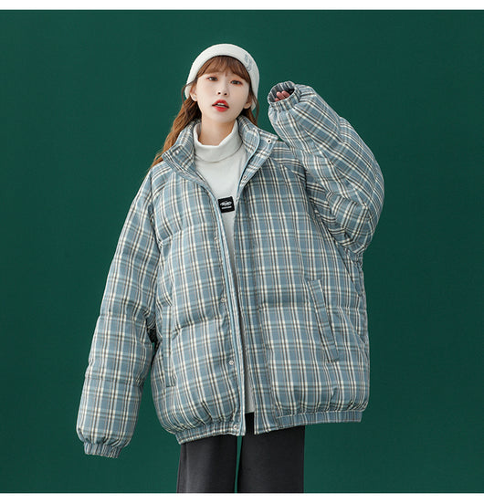 Abrigo Acolchado a Cuadros para Mujer - Chaqueta Corta Abrigadora - Image 25