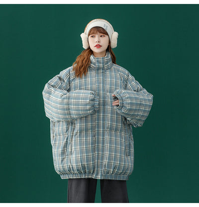 Abrigo Acolchado a Cuadros para Mujer - Chaqueta Corta Abrigadora - Image 27