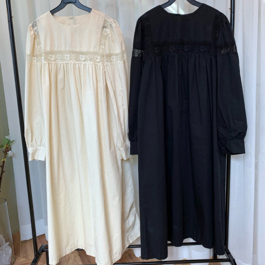 Vestido Suelto de Encaje con Cuello Redondo y Mangas Abullonadas - Image 15