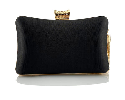 Bolso de Noche Elegante con Cierre Diamante Trenzado y Flecos Metálicos - Image 35