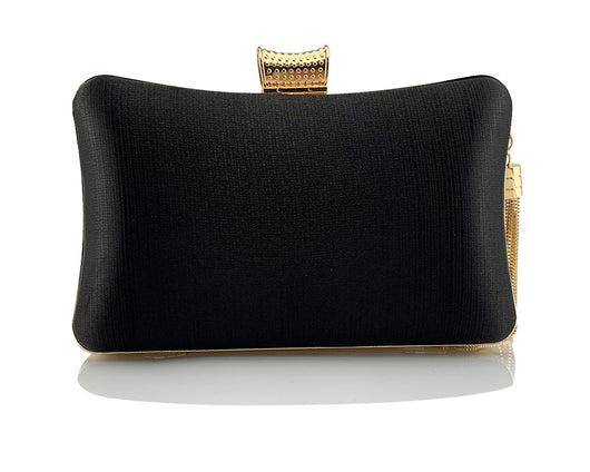 Bolso de Noche Elegante con Cierre Diamante Trenzado y Flecos Metálicos - Image 35
