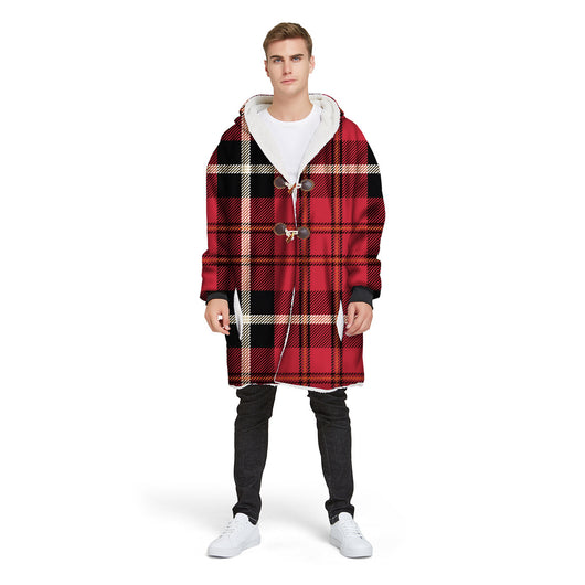 Chaqueta Hoodie Impresa Digital con Cuadros para Hombre - Image 33