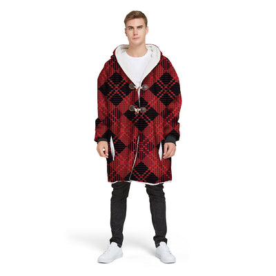 Chaqueta Hoodie Impresa Digital con Cuadros para Hombre - Image 36