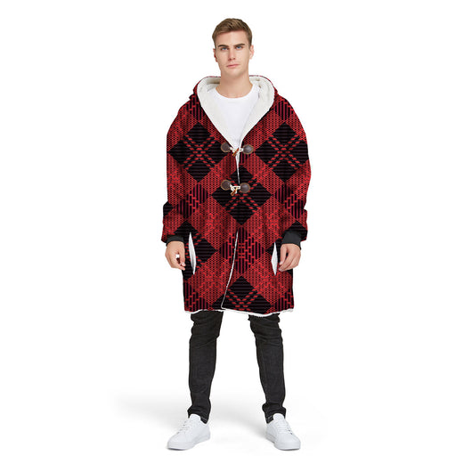 Chaqueta Hoodie Impresa Digital con Cuadros para Hombre - Image 36