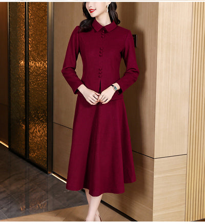 Traje de Lana para Mujer Estilo Occidental Falda Dos Piezas - Image 6