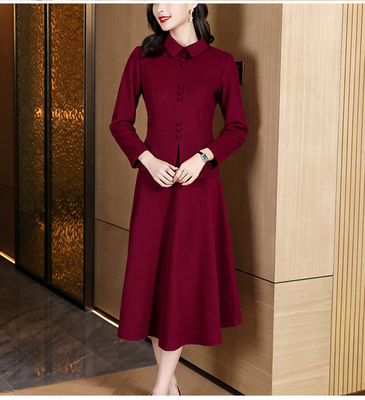 Traje de Lana para Mujer Estilo Occidental Falda Dos Piezas - Image 6