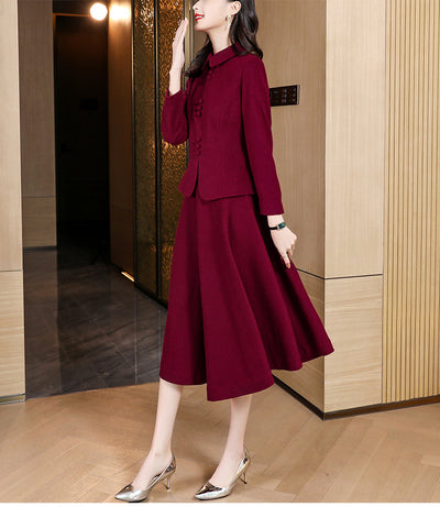 Traje de Lana para Mujer Estilo Occidental Falda Dos Piezas - Image 8