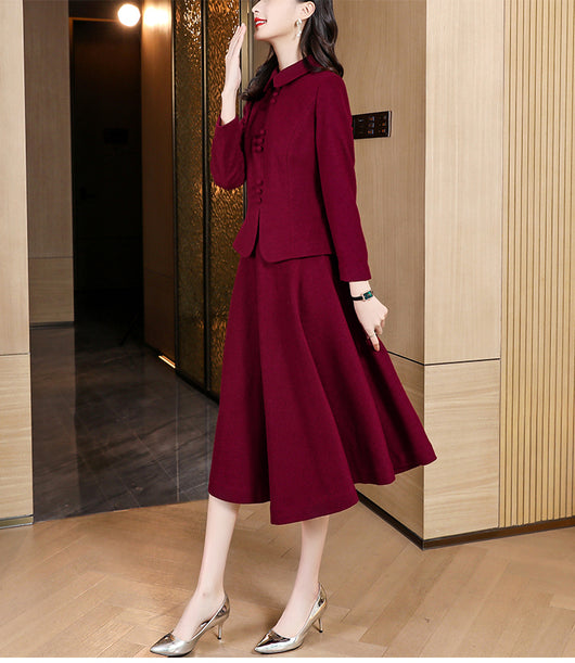 Traje de Lana para Mujer Estilo Occidental Falda Dos Piezas - Image 8