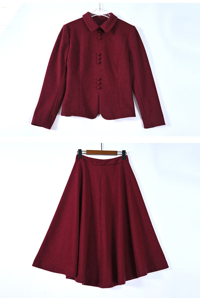 Traje de Lana para Mujer Estilo Occidental Falda Dos Piezas - Image 9