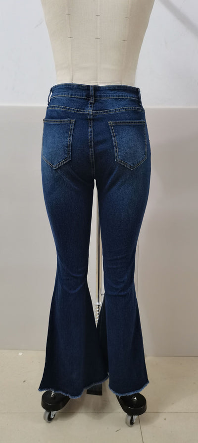 Pantalones Vaqueros Flare de Talle Alto con Rotos y Stretch - Image 8