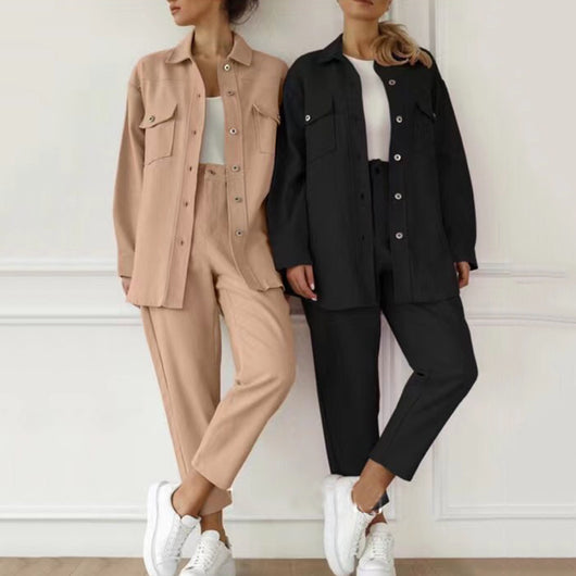 Conjunto Elegante de Blazer y Pantalón en Colores Sólidos - Image 12