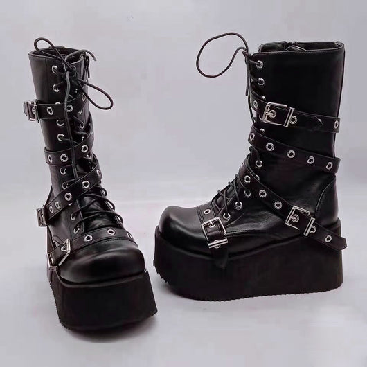 Botas Cortas con Plataforma y Hebilla para Otoño e Invierno - Image 13