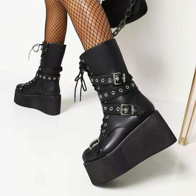 Botas Cortas con Plataforma y Hebilla para Otoño e Invierno - Image 14
