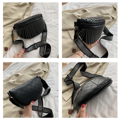 Bolsa de Pecho con Remaches y Borlas en Colores Sólidos - Image 16