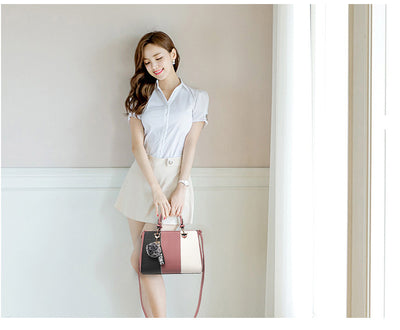 Bolsa Mensajero de Rayas Contraste Estilo Coreano - Image 11
