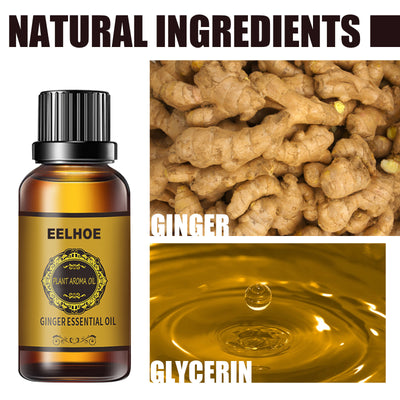 EELHOE Ginger Essential Oil 10ml bottle and box, a plant aroma and vegetable aromatic oil for massage or humidifier. - Image 5