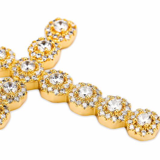 Collar Colgante Cruz Jesús Retro con Circonitas Brillantes para Hombre y Mujer - Image 7
