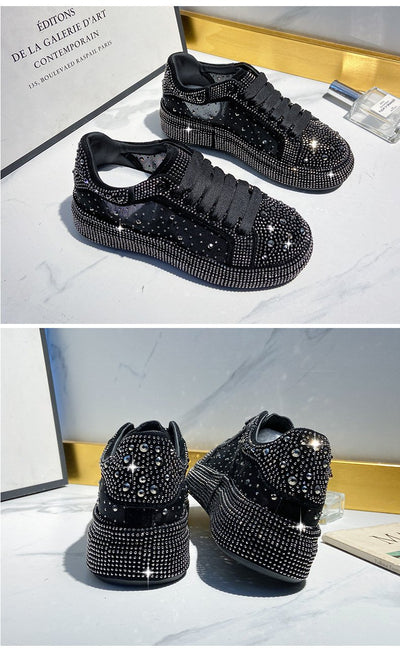 Tenis Casuales Respirable con Detalles de Cristales y Cordones - Image 14