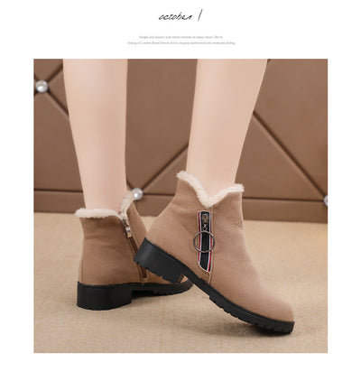 Botas Cortas Martin para Mujer Estilo Británico en Algodón Cálido - Image 9