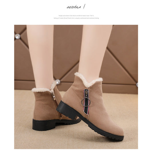 Botas Cortas Martin para Mujer Estilo Británico en Algodón Cálido - Image 9