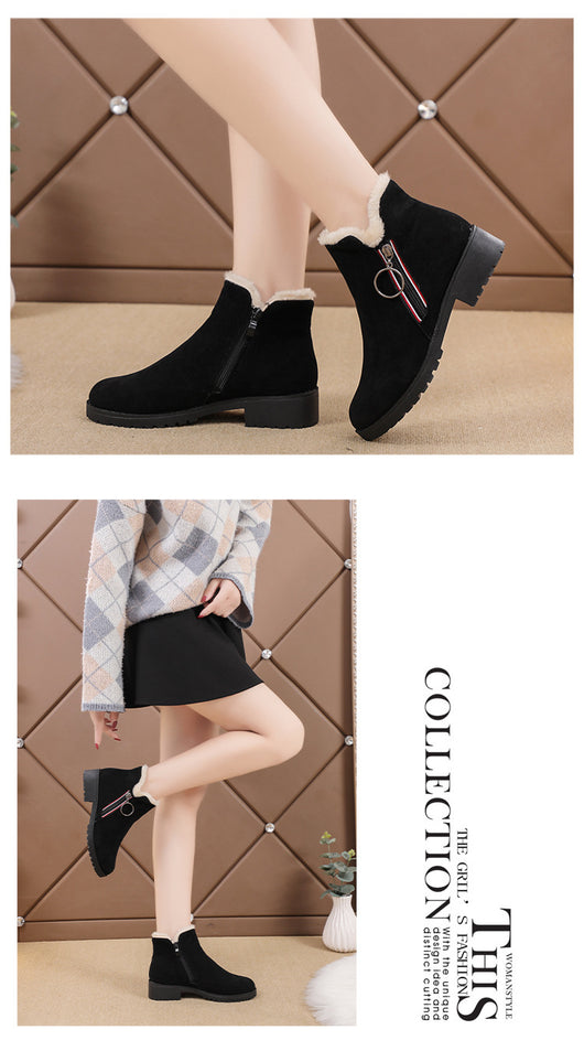 Botas Cortas Martin para Mujer Estilo Británico en Algodón Cálido - Image 10