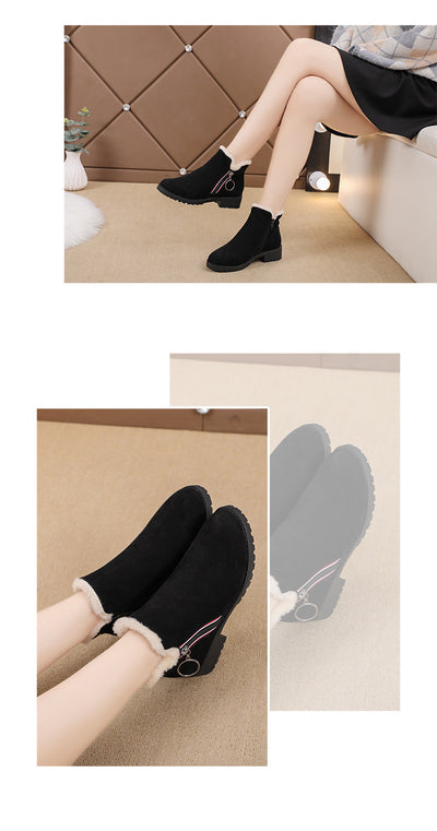 Botas Cortas Martin para Mujer Estilo Británico en Algodón Cálido - Image 11