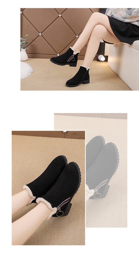 Botas Cortas Martin para Mujer Estilo Británico en Algodón Cálido - Image 11