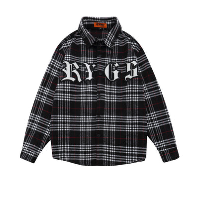 Camisa Cuadriculada con Bordado de Letras para Hombre - Image 7
