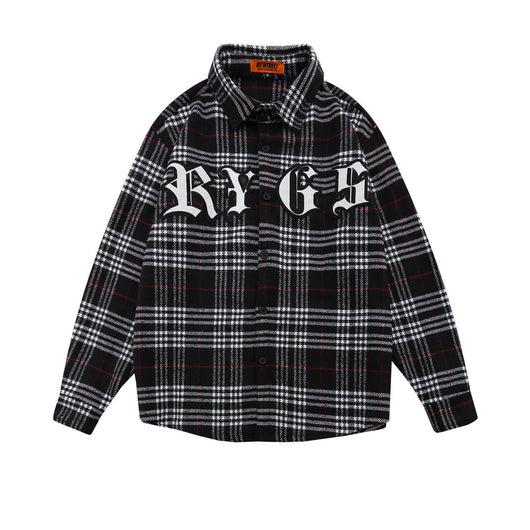 Camisa Cuadriculada con Bordado de Letras para Hombre - Image 7