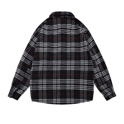 Camisa Cuadriculada con Bordado de Letras para Hombre - Image 8